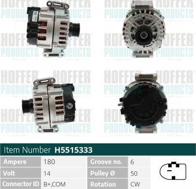 Hoffer H5515333 - Alternatore www.autoricambit.com