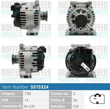 Hoffer H5515324 - Alternatore www.autoricambit.com