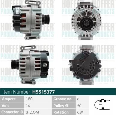 Hoffer H5515377 - Alternatore www.autoricambit.com