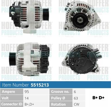 Hoffer H5515213 - Alternatore www.autoricambit.com