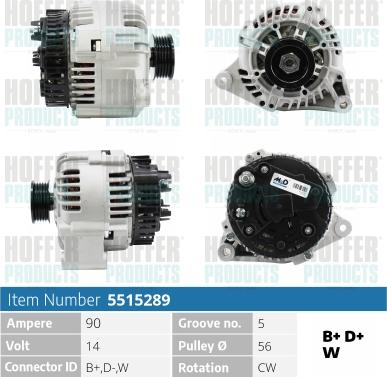 Hoffer H5515289 - Alternatore www.autoricambit.com