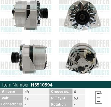 Hoffer H5510594 - Alternatore www.autoricambit.com