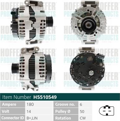 Hoffer H5510549 - Alternatore www.autoricambit.com