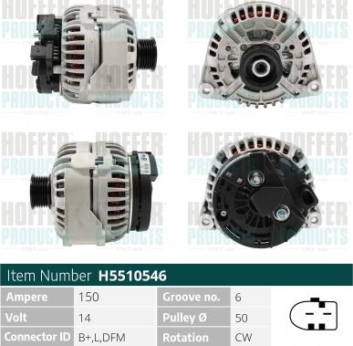 Hoffer H5510546 - Alternatore www.autoricambit.com