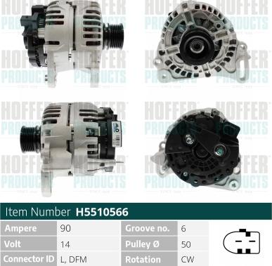 Hoffer H5510566 - Alternatore www.autoricambit.com