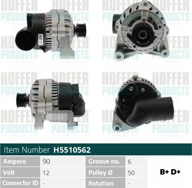 Hoffer H5510562 - Alternatore www.autoricambit.com