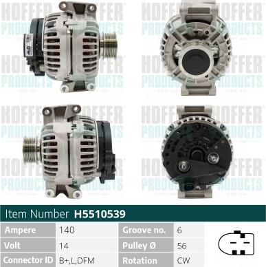 Hoffer H5510539 - Alternatore www.autoricambit.com