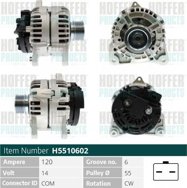 Hoffer H5510602 - Alternatore www.autoricambit.com