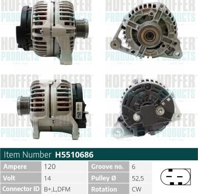 Hoffer H5510686 - Alternatore www.autoricambit.com