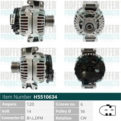 Hoffer H5510634 - Alternatore www.autoricambit.com