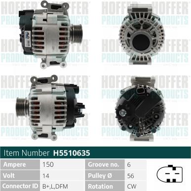 Hoffer H5510635 - Alternatore www.autoricambit.com