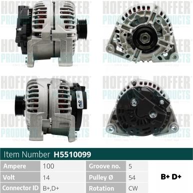 Hoffer H5510099G - Alternatore www.autoricambit.com