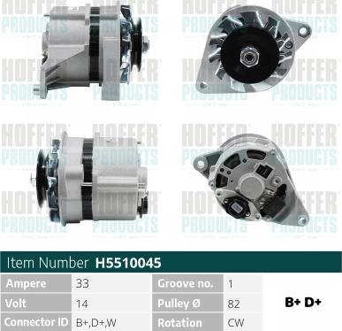 Hoffer H5510045 - Alternatore www.autoricambit.com