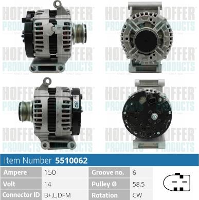 Hoffer H5510062 - Alternatore www.autoricambit.com