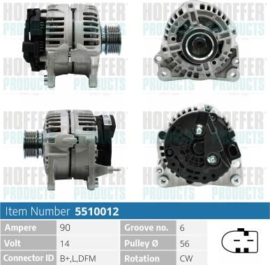 Hoffer H5510012 - Alternatore www.autoricambit.com