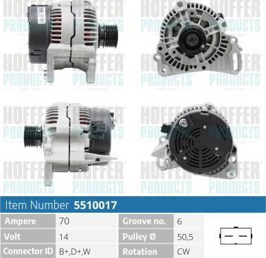 Hoffer H5510017 - Alternatore www.autoricambit.com