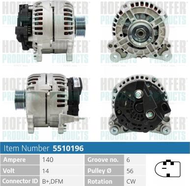 Hoffer H5510196P - Alternatore www.autoricambit.com