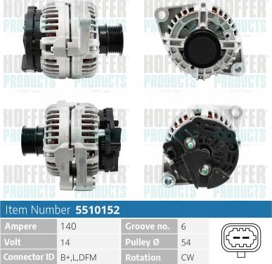 Hoffer H5510152 - Alternatore www.autoricambit.com