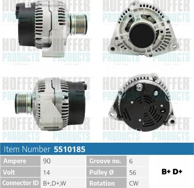 Hoffer H5510185 - Alternatore www.autoricambit.com