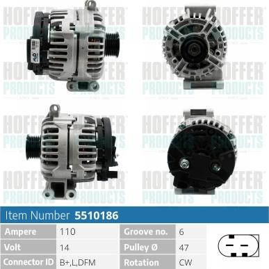 Hoffer H5510186 - Alternatore www.autoricambit.com