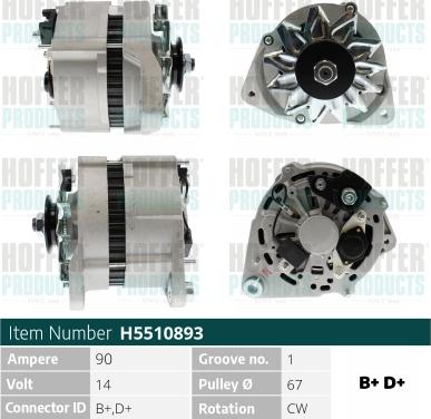 Hoffer H5510893 - Alternatore www.autoricambit.com