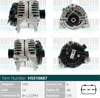 Hoffer H5510887 - Alternatore www.autoricambit.com