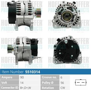 Hoffer H5510314 - Alternatore www.autoricambit.com