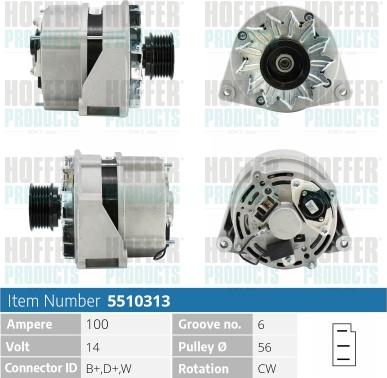 Hoffer H5510313 - Alternatore www.autoricambit.com