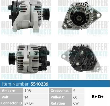 Hoffer H5510239 - Alternatore www.autoricambit.com