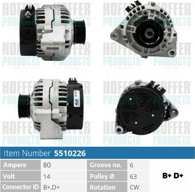 Hoffer H5510226 - Alternatore www.autoricambit.com