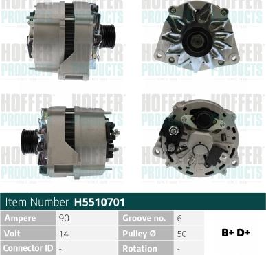 Hoffer H5510701 - Alternatore www.autoricambit.com