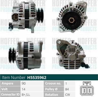 Hoffer H5535962 - Alternatore www.autoricambit.com