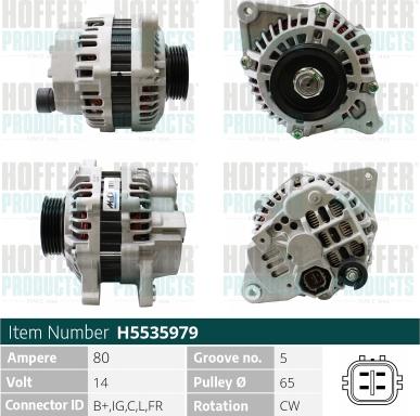 Hoffer H5535979 - Alternatore www.autoricambit.com