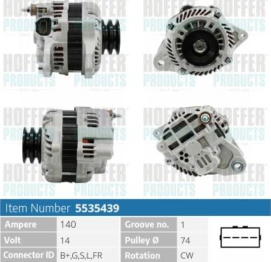 Hoffer H5535439 - Alternatore www.autoricambit.com