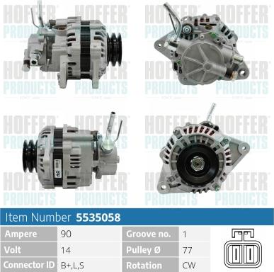 Hoffer H5535058 - Alternatore www.autoricambit.com