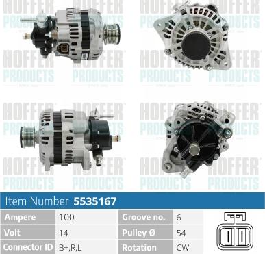 Hoffer H5535167 - Alternatore www.autoricambit.com