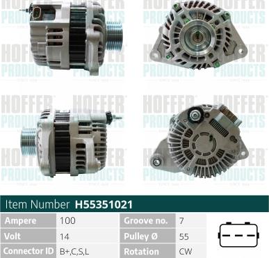 Hoffer H55351021 - Alternatore www.autoricambit.com