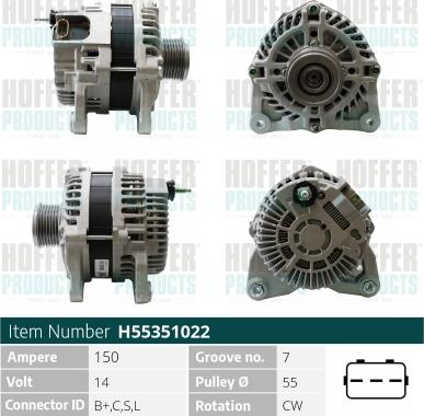 Hoffer H55351022 - Alternatore www.autoricambit.com