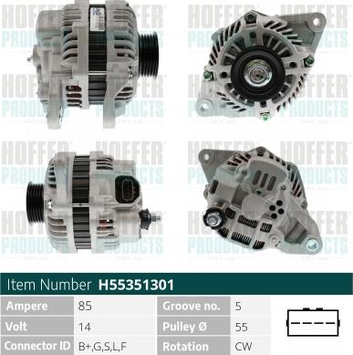 Hoffer H55351301 - Alternatore www.autoricambit.com