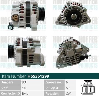 Hoffer H55351299 - Alternatore www.autoricambit.com