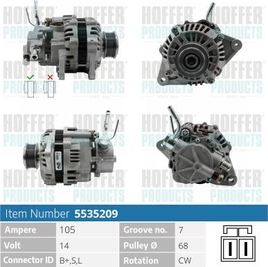 Hoffer H5535209 - Alternatore www.autoricambit.com