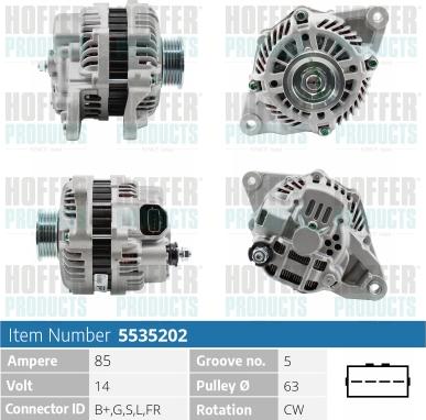 Hoffer H5535202 - Alternatore www.autoricambit.com