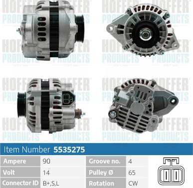 Hoffer H5535275 - Alternatore www.autoricambit.com