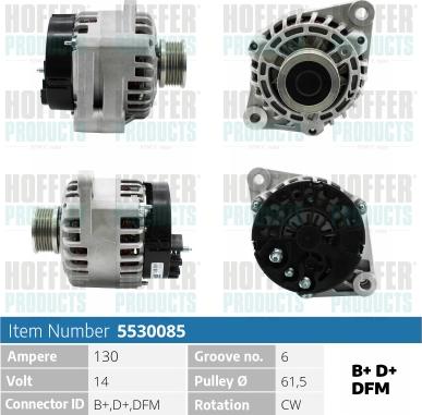 Hoffer H5530085 - Alternatore www.autoricambit.com