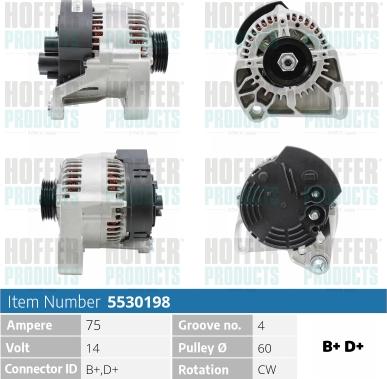 Hoffer H5530198 - Alternatore www.autoricambit.com