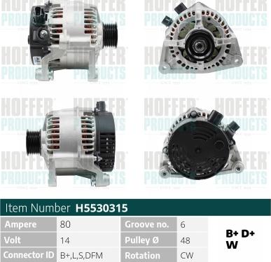 Hoffer H5530315 - Alternatore www.autoricambit.com