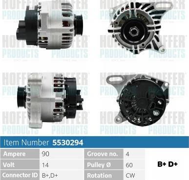 Hoffer H5530294 - Alternatore www.autoricambit.com