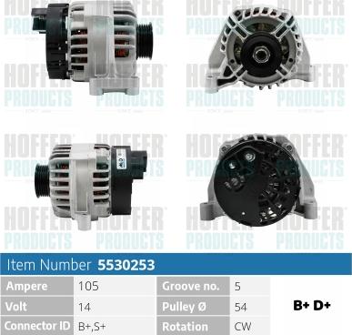 Hoffer H5530253 - Alternatore www.autoricambit.com