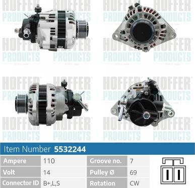 Hoffer H5532244 - Alternatore www.autoricambit.com