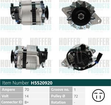 Hoffer H5520920 - Alternatore www.autoricambit.com